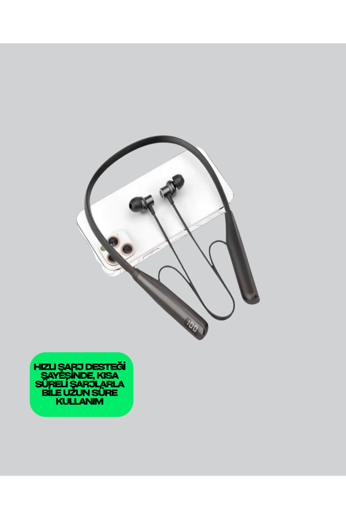 Boyun Askılı Kablosuz Bluetooth Kulaklık – Aktif Gürültü Önleme, 