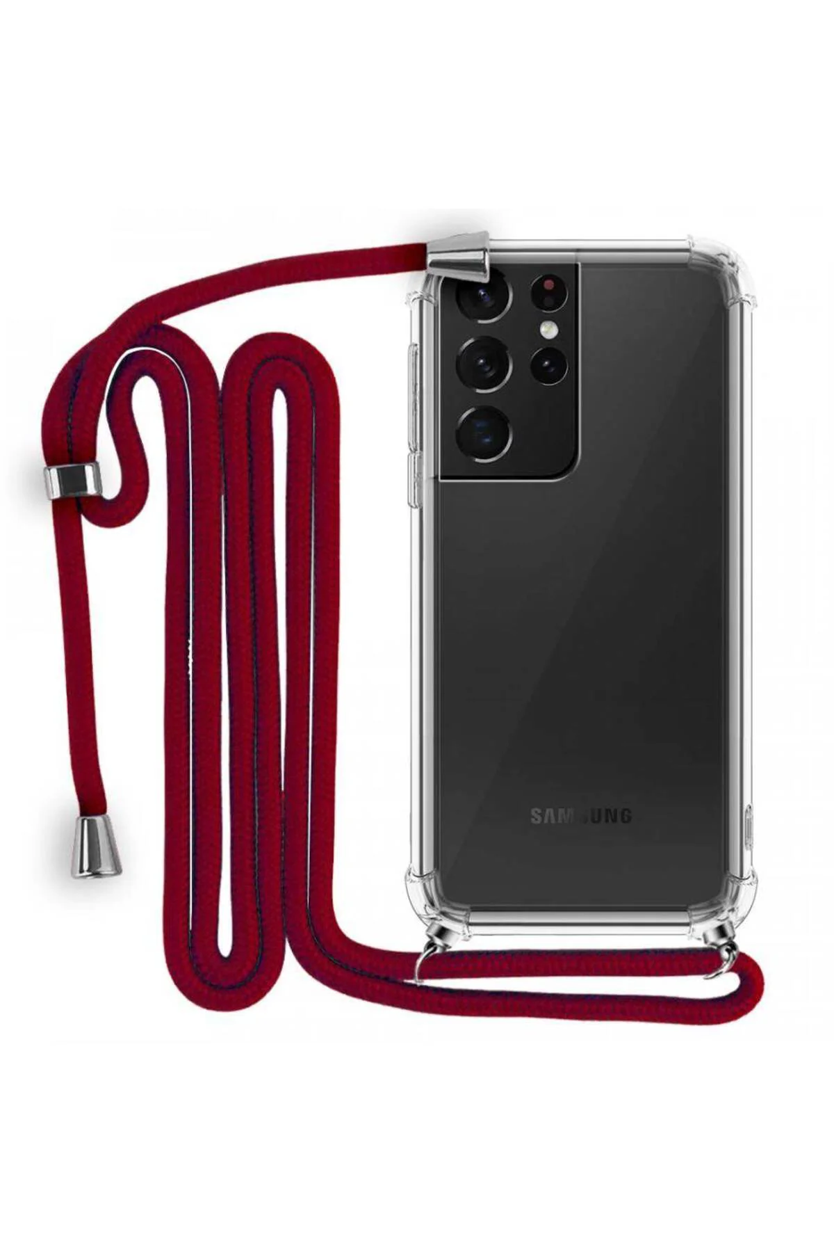 İp Askılı Tank Şeffaf Kılıf Samsung Galaxy S21 Ultra İp Askılı Tank Şeffaf Kılıf Samsung Galaxy S21 Ultra