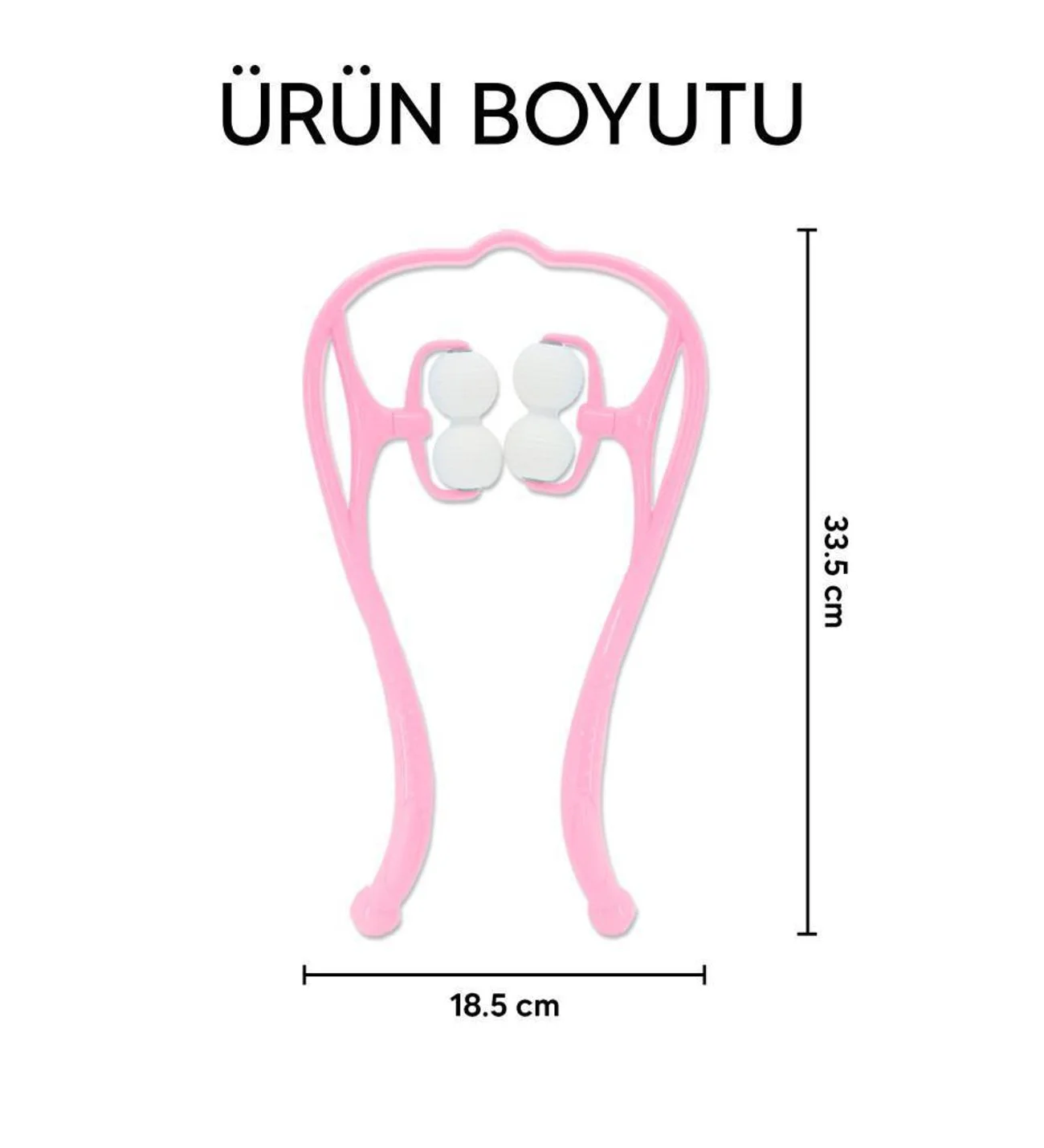 Boyun Bacak Ayak Bel Masaj Aleti Çok Fonksiyonlu Manuel 4 Tekerlekli - Pembe
