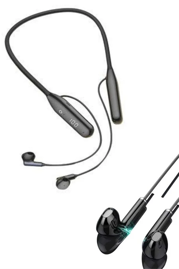 Boyun Bantlı Kablolu Yüksek Ses Kaliteli Bluetooth Kulaklık Uzun Pil Ömrü