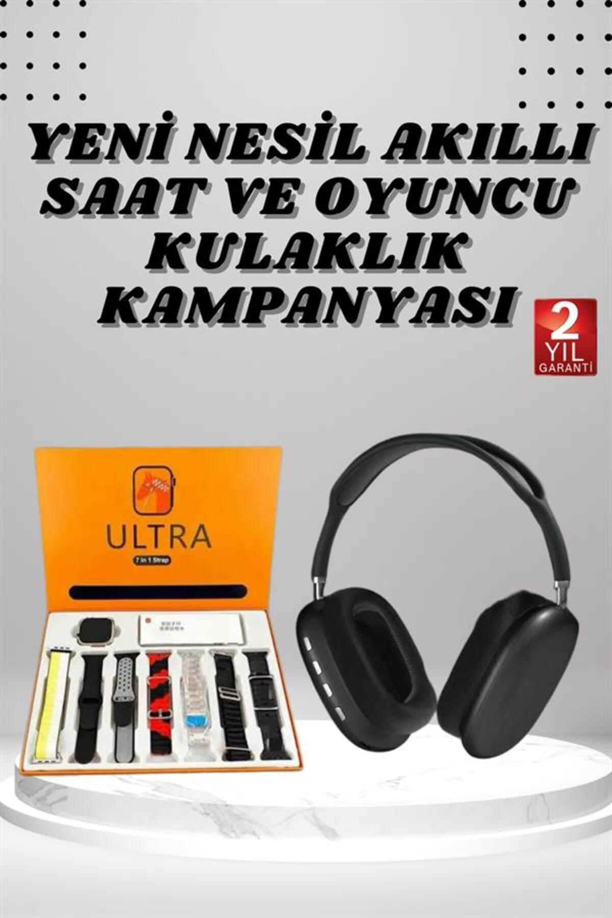 Boyun Bantlı Kulaklık ve 7 Kordonlu Yeni Nesil Akıllı Saat Kampan