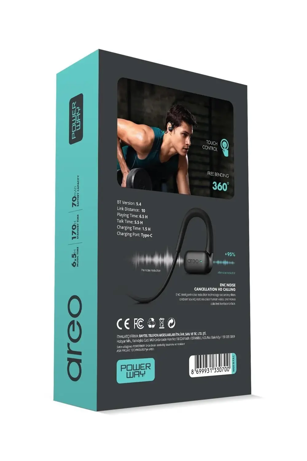 Boyun Bantlı Sporcu Kulaklığı – ENC Gürültü Engelleme & HD Ses Te