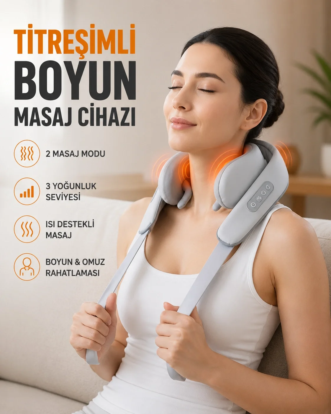 Boyun Masaj Aleti Biyonik Yoğurma Teknolojili 1800mAh Şarjlı Fiyatı, Yorumları ve Özellikleri