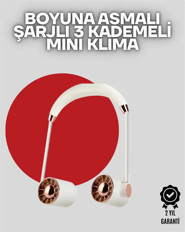 Boyuna Asılan Taşınabilir Küçük Fan | Turbo Motor 5 Kanat Katlanabilir Gövde
