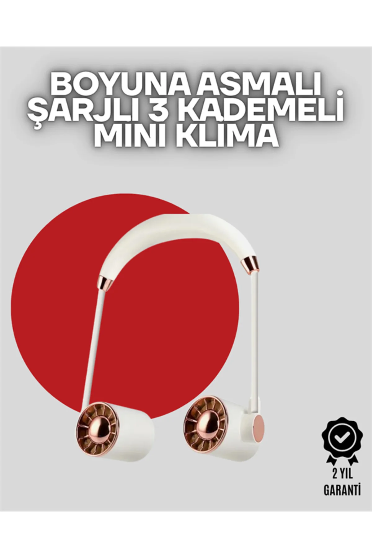 Boyuna Asılan Taşınabilir Küçük Fan | Turbo Motor, 5 Kanat, Katla
