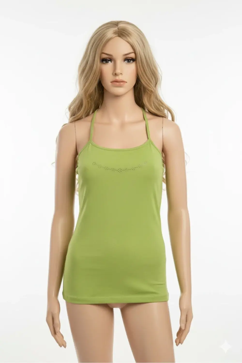 Pilelistore Boyundan Bağlamalı Taş İşlemeli Atlet