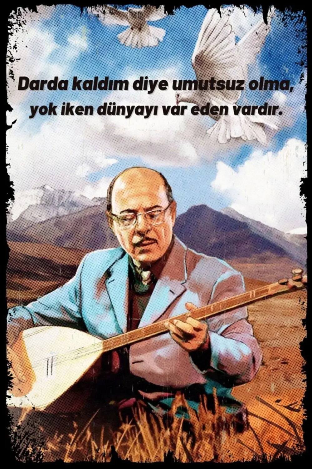 Bozkırın Tezenesi Darda Kaldım Retro Ahşap Poster