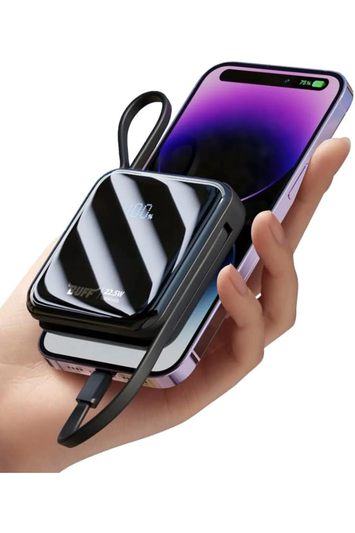 BP14 10000 mAh Dijital Ekranlı Dahili Kablolu Powerbank 1153473
