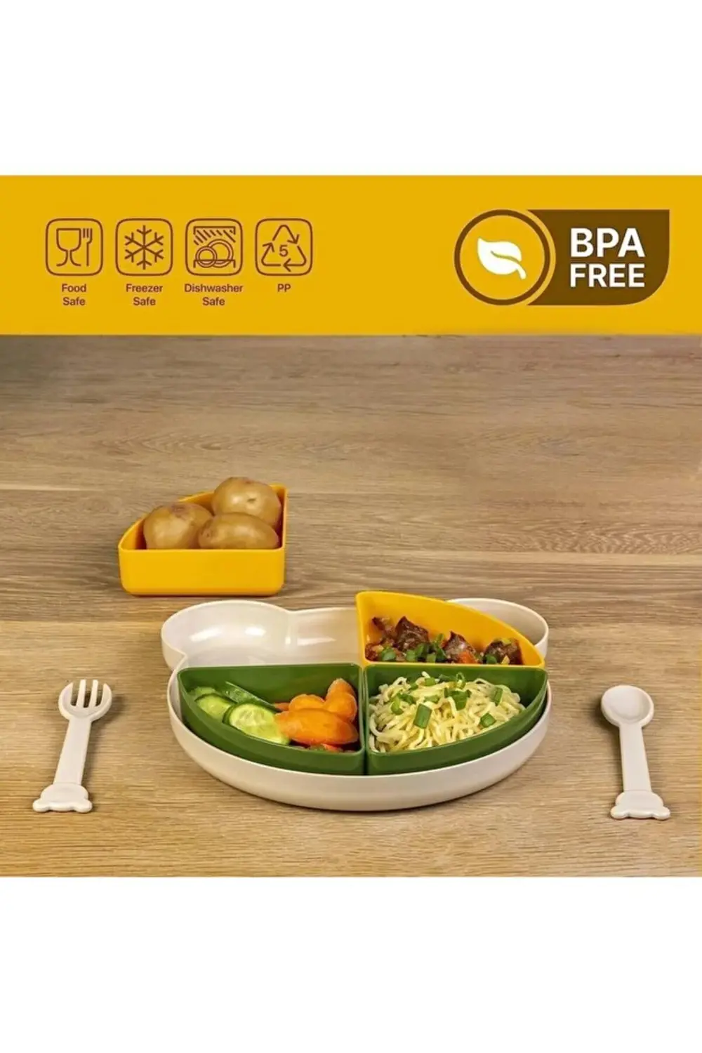 Ferah Plastik Bpa Free Bölmeli Bebek Mama Tabağı Seti – Çatal Kaşık Dahil, Gıda Ferah Plastik Bpa Free Bölmeli Bebek Mama Tabağı Seti – Çatal Kaşık Dahil, Gıda
