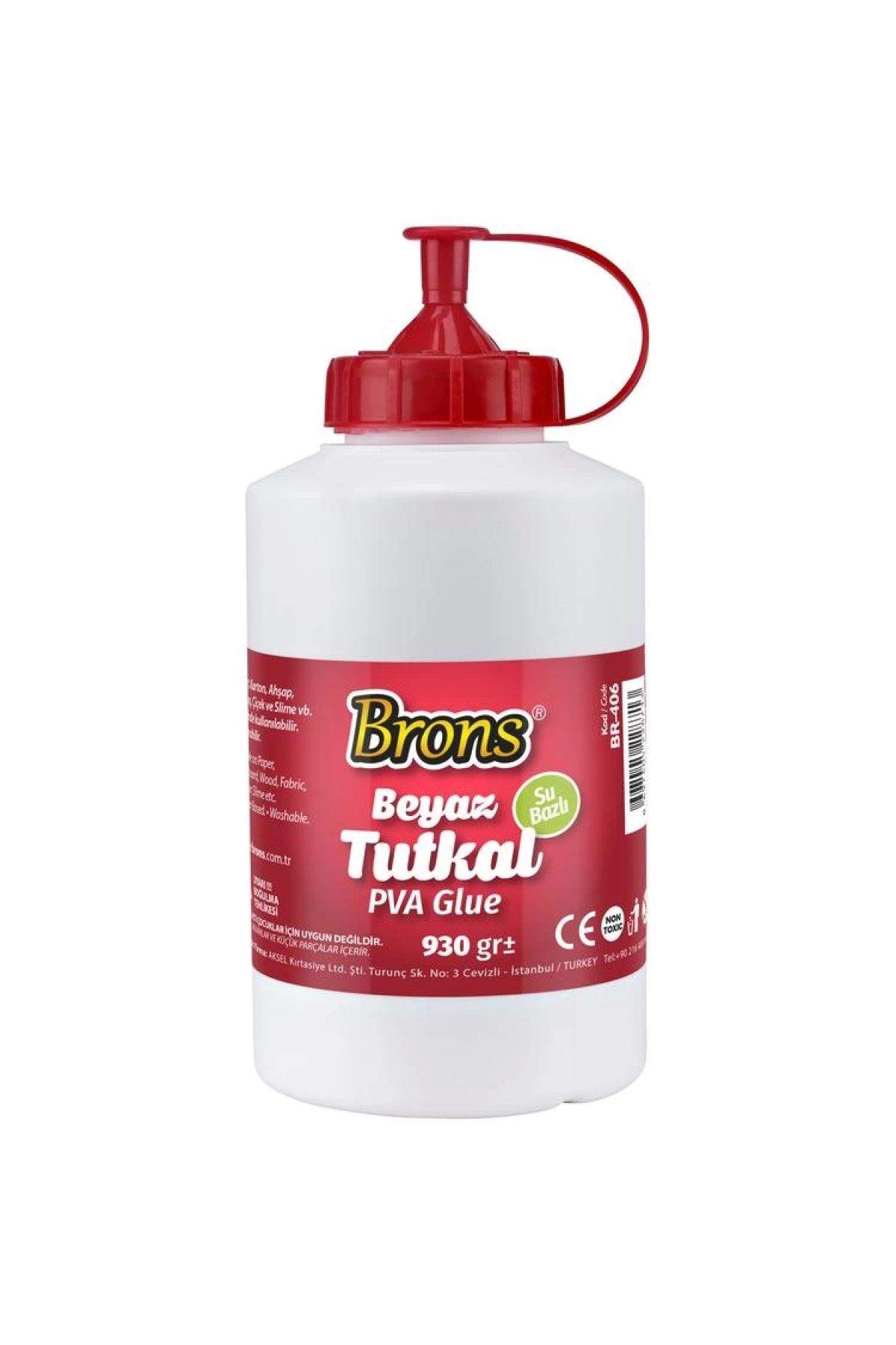 Brons Br-406 Pva Su Bazlı Beyaz Tutkal 900Gr