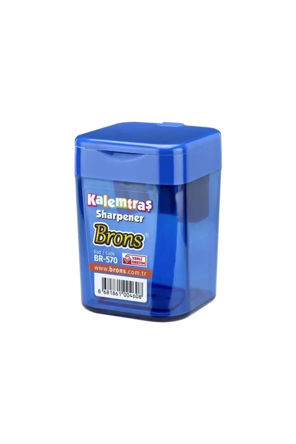 Br-570 Hazneli Kapaklı Çift Delikli Kare Kalemtraş (Karışık Renk)
