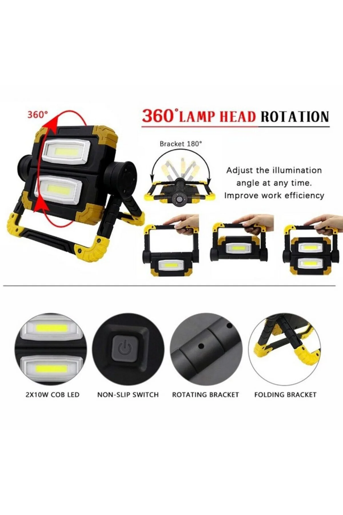Br S100 30w Cob Led Usb Projektör El Feneri