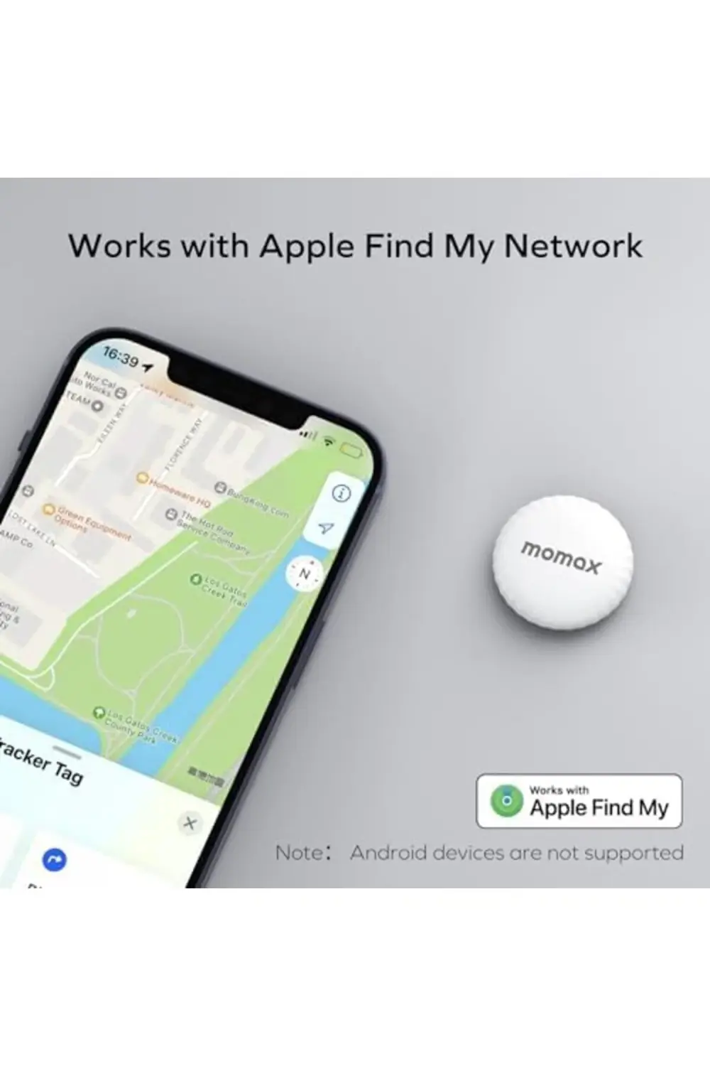BR5W Pintag Find My Tracker Konum Belirleyici Beyaz 395519