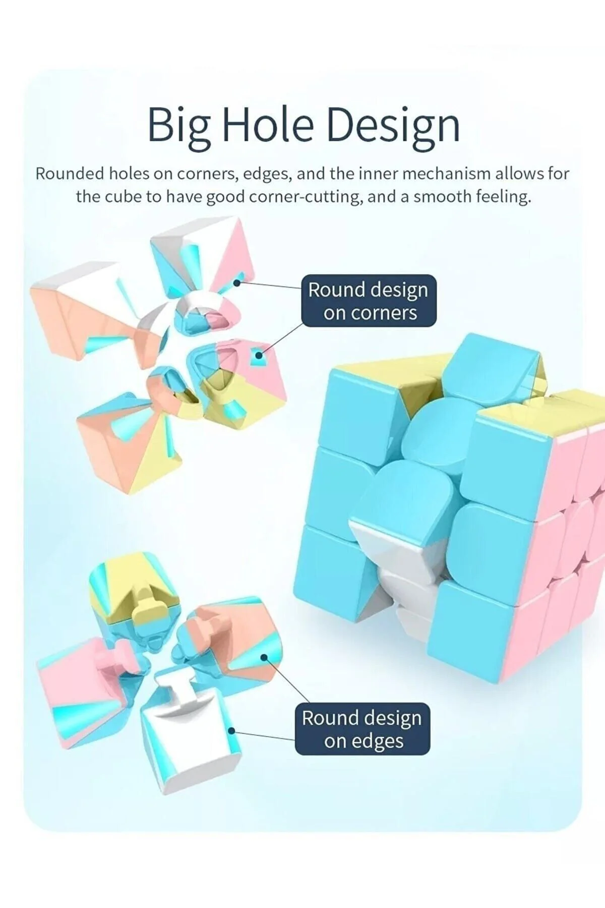Brains Zeka Küpü Hız Küpü Sabır Küpü-Magic Cube Pastel Renkler 3x