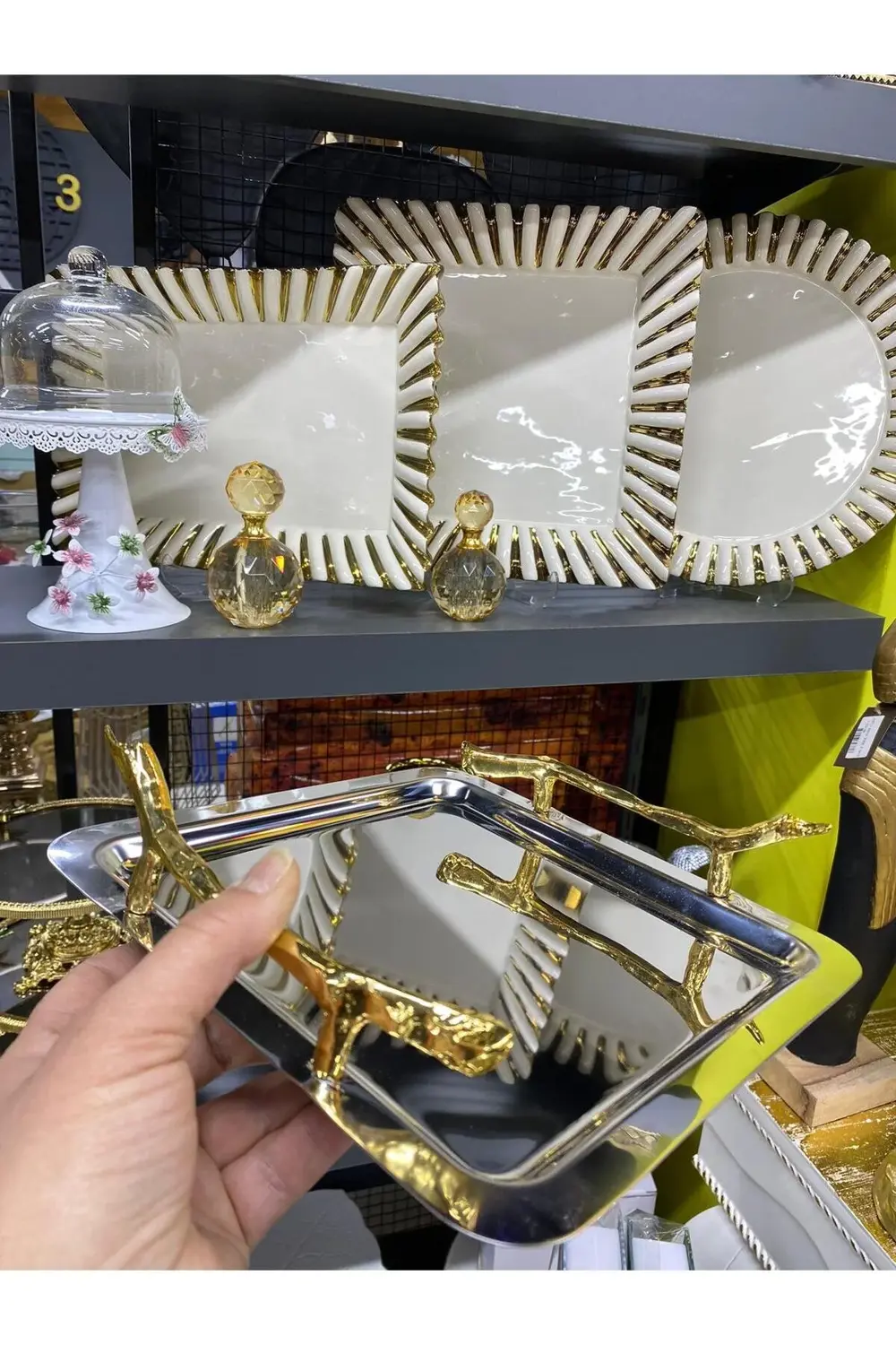 Branch Metal Kare Sunum  Tepsisi