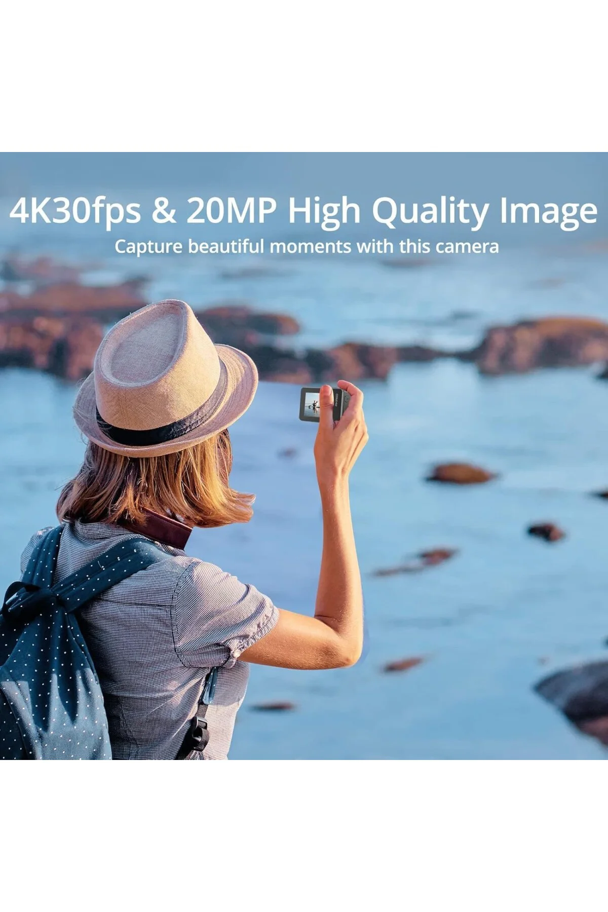 Brave 7 Aksiyon Kamerası, IPX8 Su Geçirmez Yerel 4K 20MP WiFi Cam