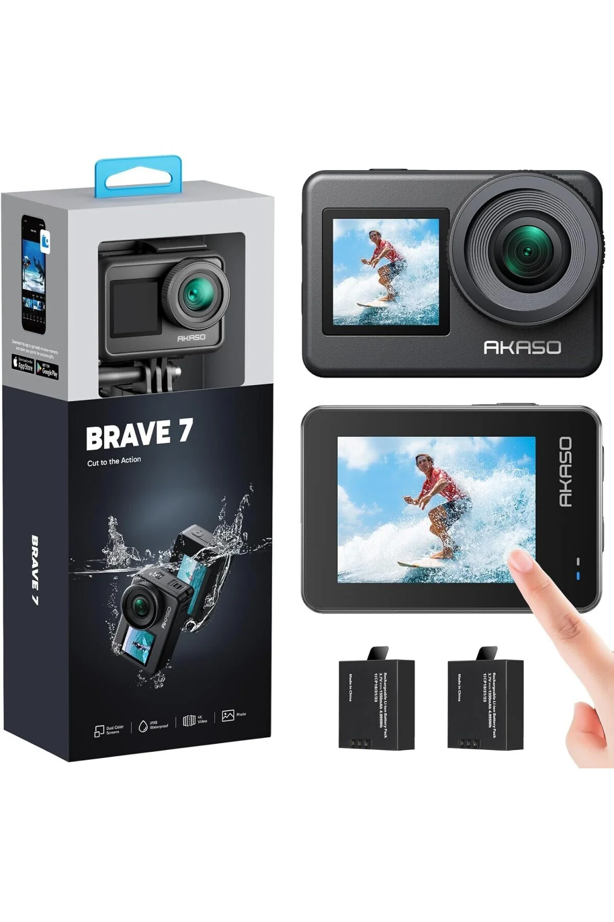 Brave 7 Aksiyon Kamerası, IPX8 Su Geçirmez Yerel 4K 20MP WiFi Cam