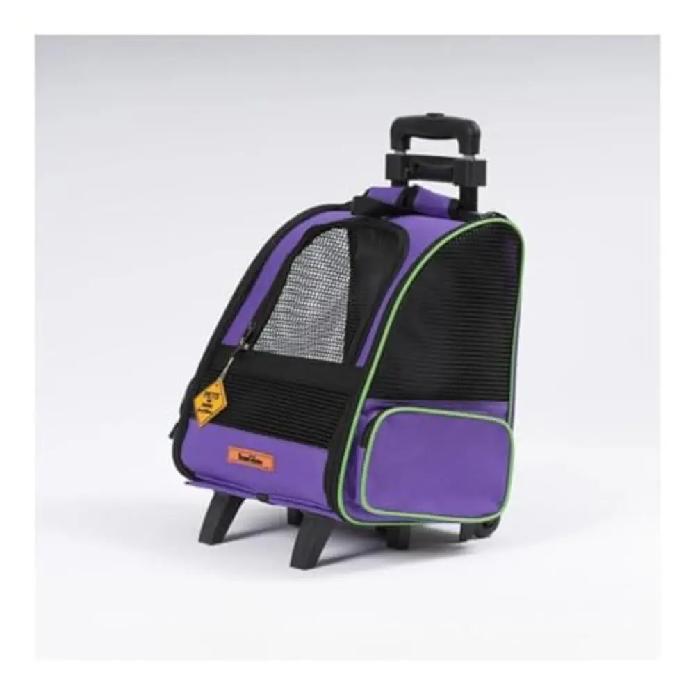 Brave Paws 2 Tekerlekli Plastik Fileli Kedi ve Köpek Taşıma Çanta