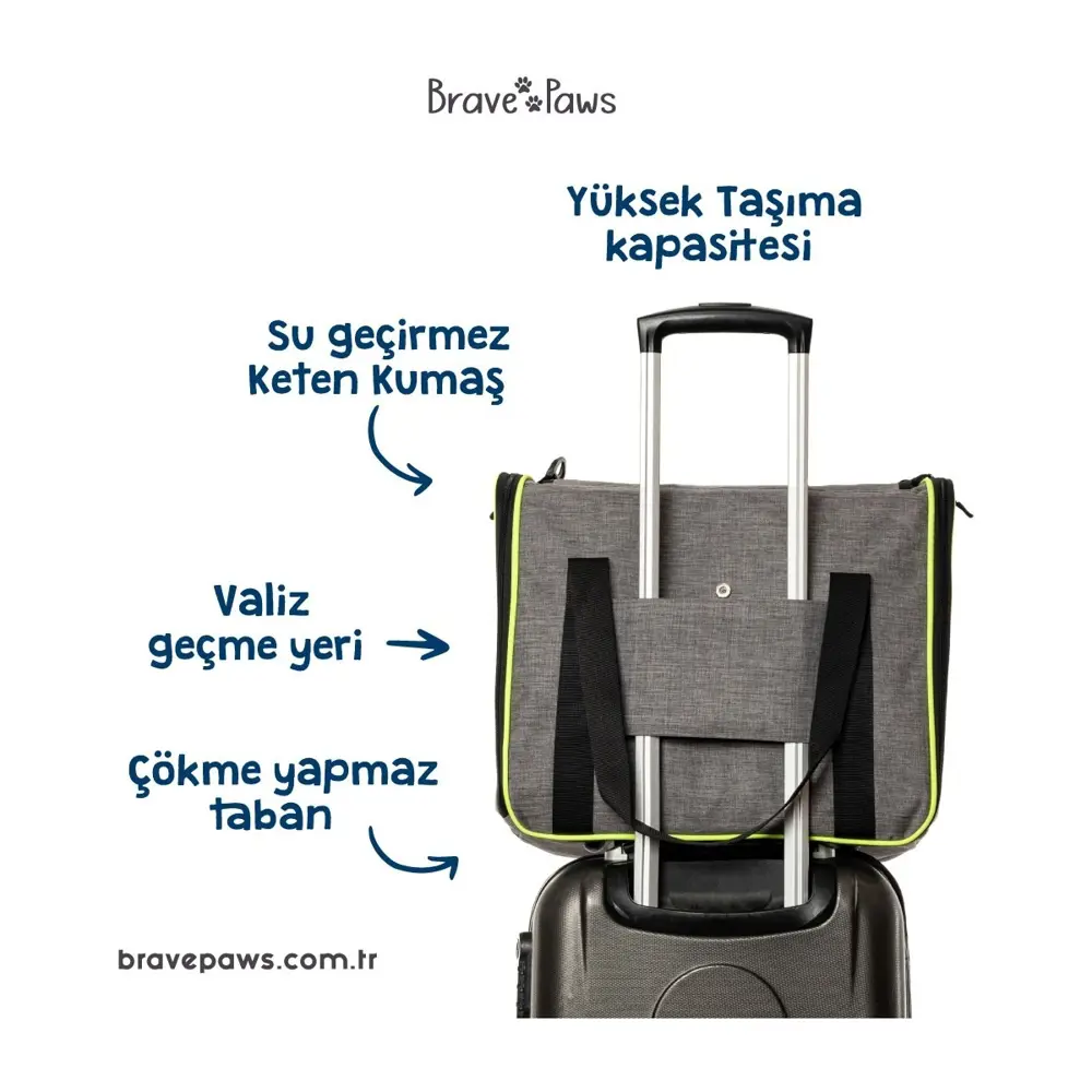 Brave Paws Kedi Köpek Taşıma Çantası Kare Model Yırtılmaz Plastik