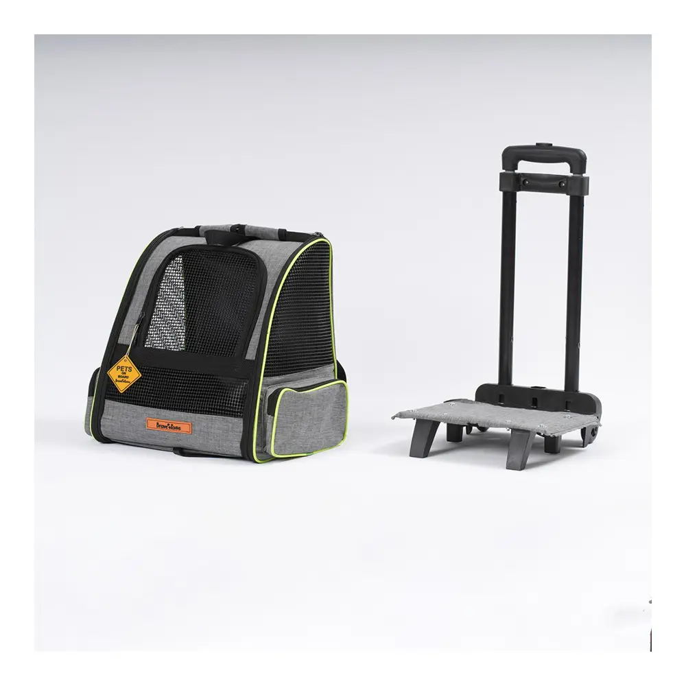 Brave Paws Tekerlekli Plastik Fileli Kedi ve Köpek Taşıma Çantası