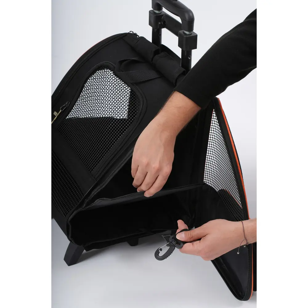 Brave Paws Tekerlekli Plastik Fileli Kedi ve Köpek Taşıma Çantası