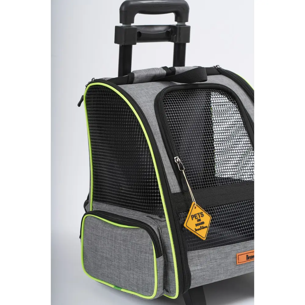 Brave Paws Tekerlekli Plastik Fileli Kedi ve Köpek Taşıma Çantası