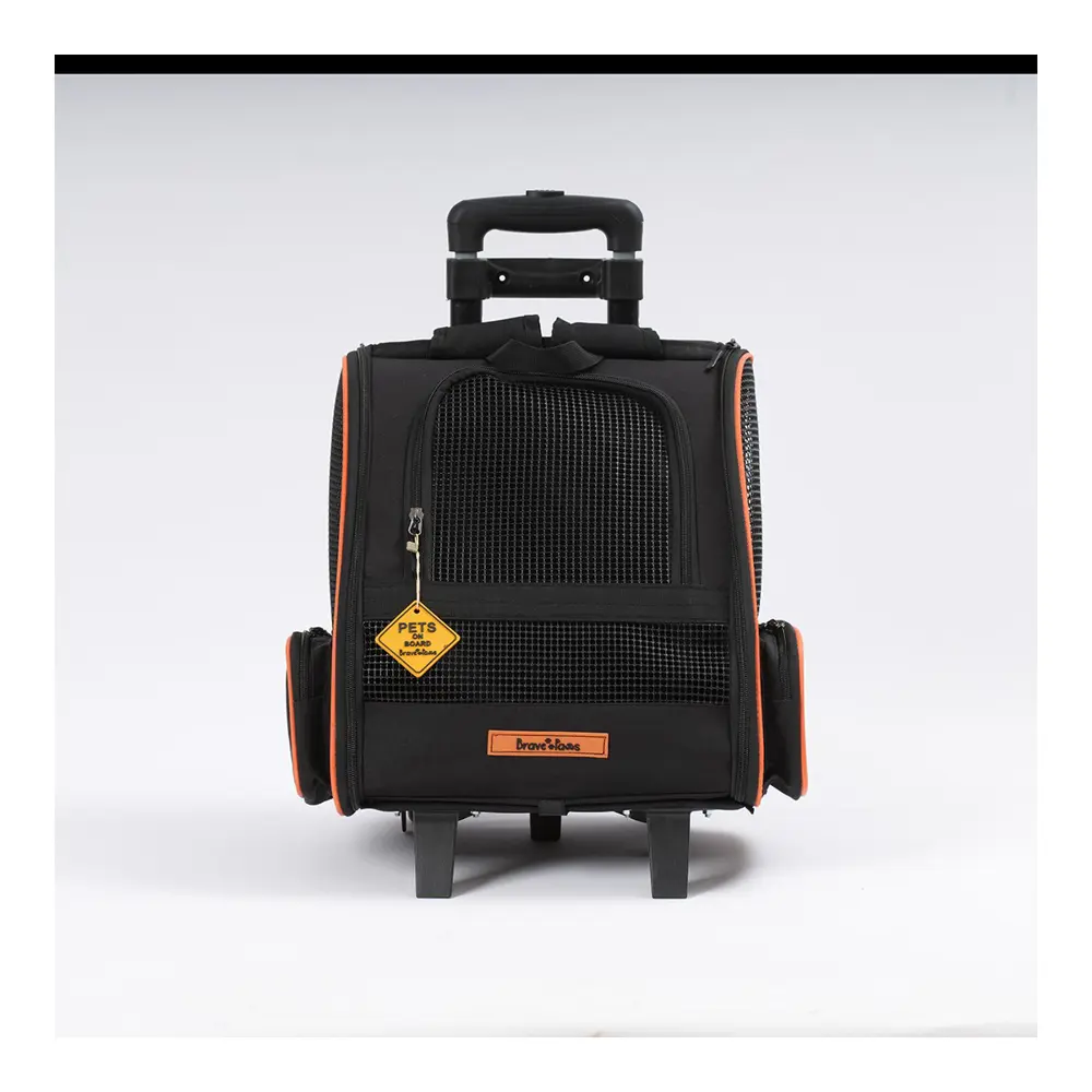 Brave Paws Tekerlekli Plastik Fileli Kedi ve Köpek Taşıma Çantası
