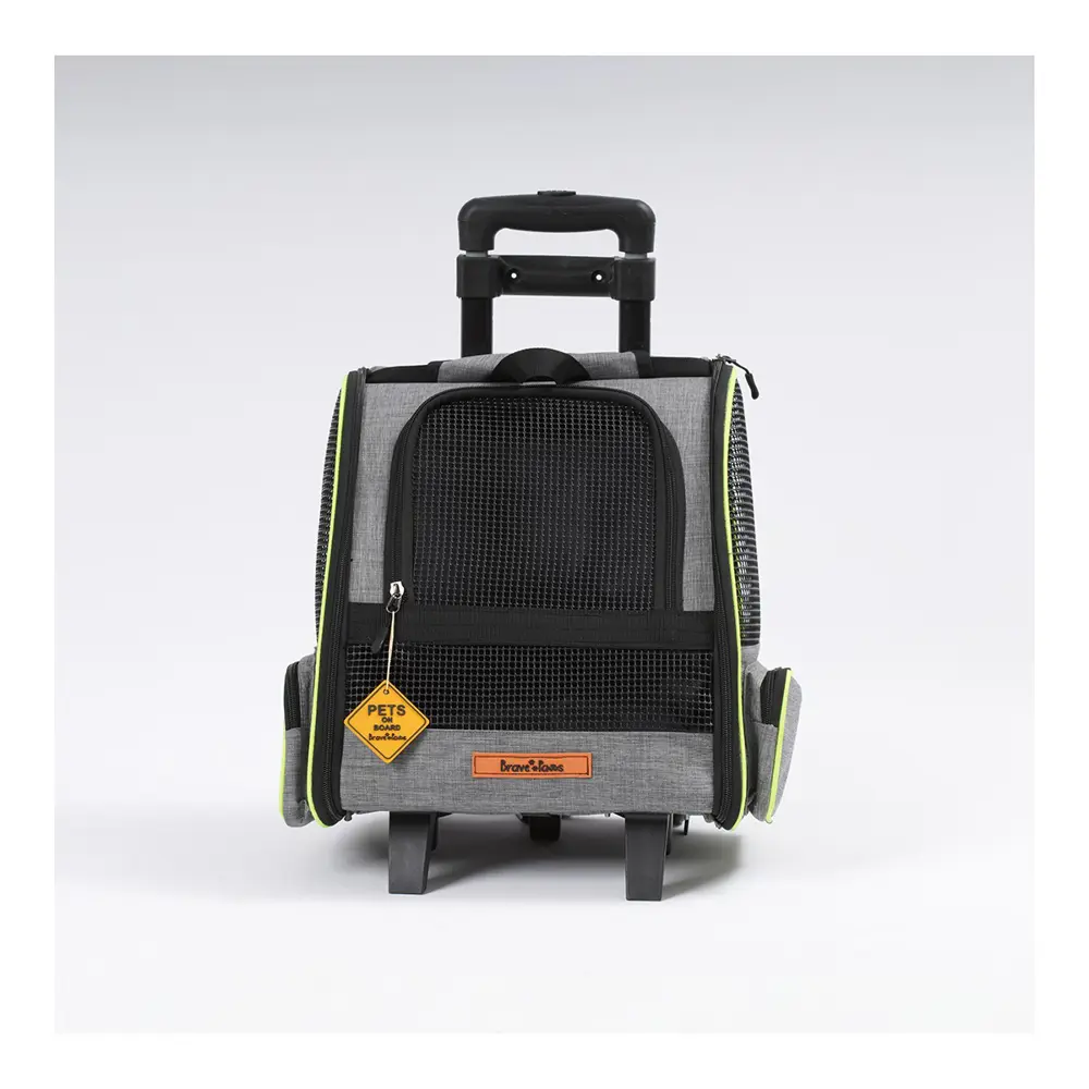 Brave Paws Tekerlekli Plastik Fileli Kedi ve Köpek Taşıma Çantası