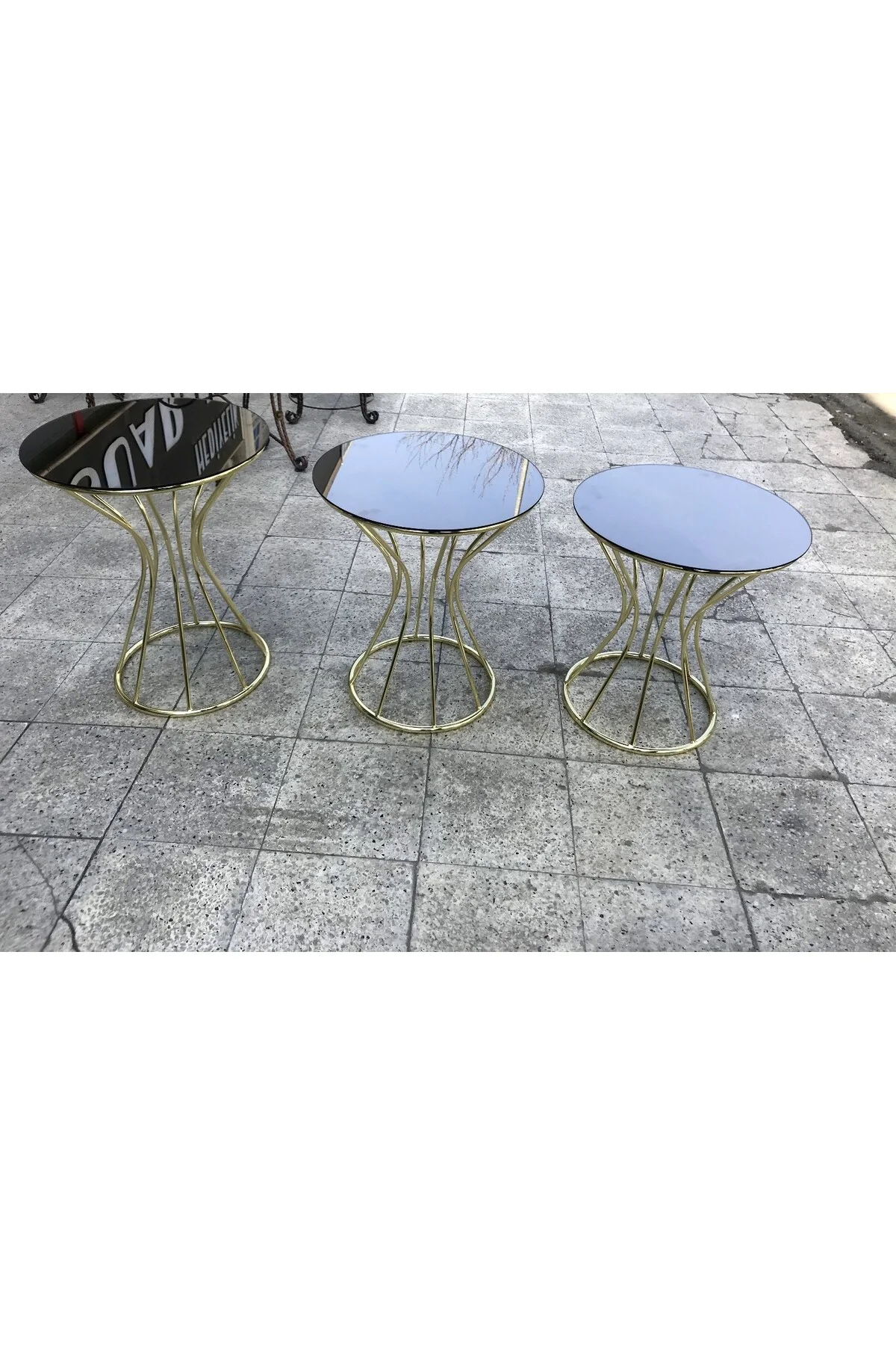 Brc 12396 Zigon KUM SAATİ Model Düz SİYAH Desen Metal GOLD Renk Kaplama El Yapım - Görsel 2