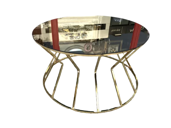 Brc 13853 CADDE Orta sehpa Model Metal Gold Renk kaplam Düz Siyah