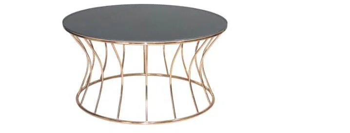 Brc 13865 Orta sehpa KUM saat Model Siyah Temper Cam Çelik ROSE K