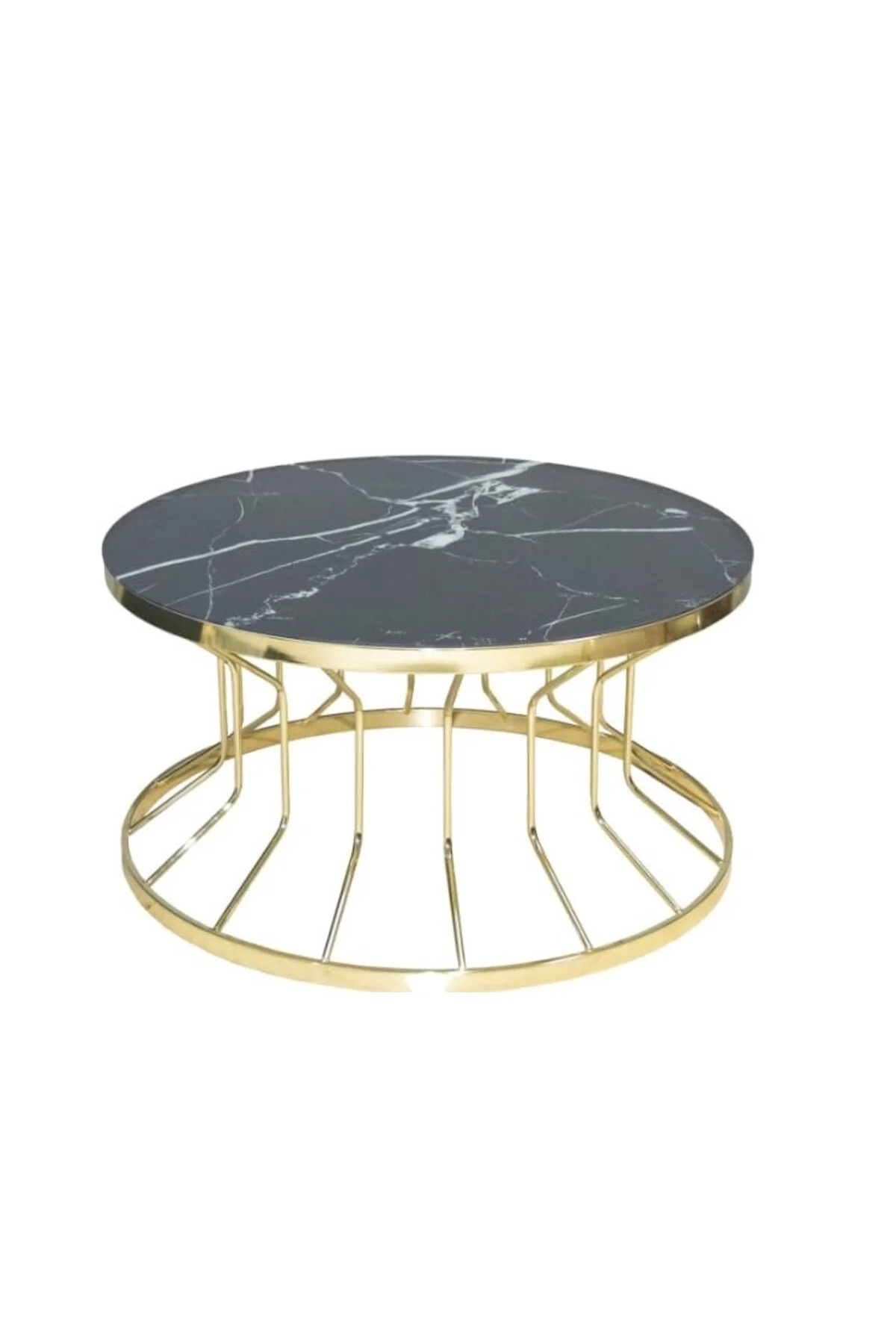 Brc 14051 Orta Sehp Bufalo SİYAH Mermer TEMPER Cam Metal GOLD renk kaplam El yapı - Görsel 3