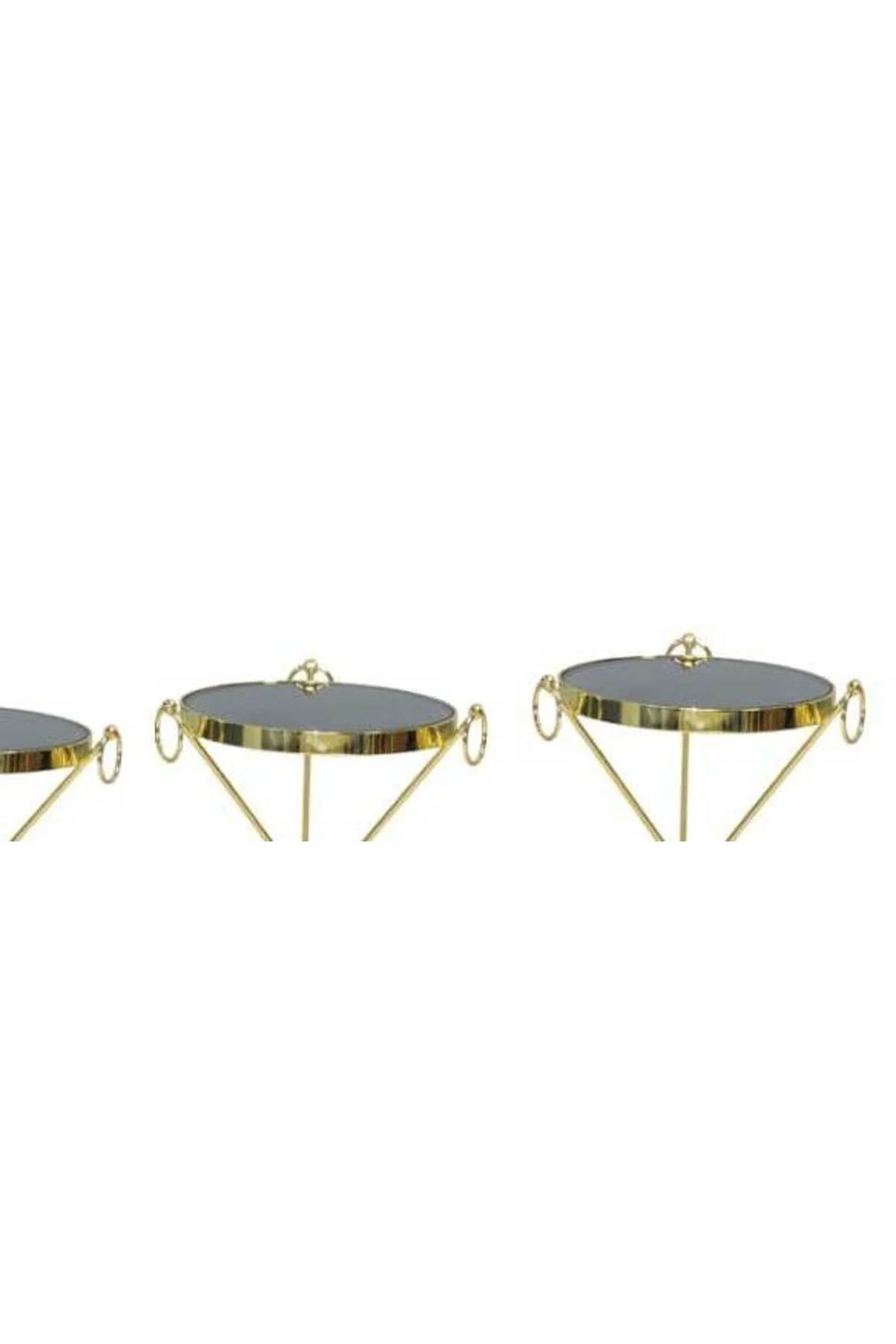 Brc 17525 Küpe Zigon Metal çelik Gold renk kaplama Düz siyah Temper cam El Yapım - Görsel 3