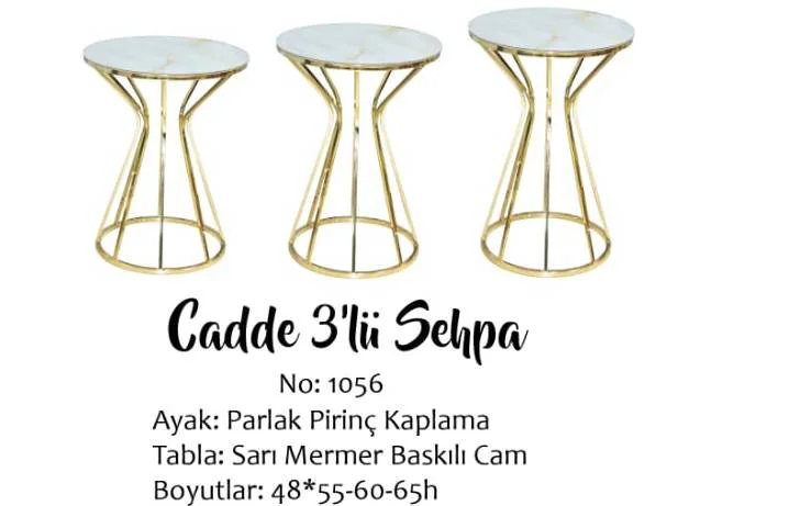 Brc 17536 Zigon Cadde Sarı Mermer Temper CAM Metal Çelik Gold KUT