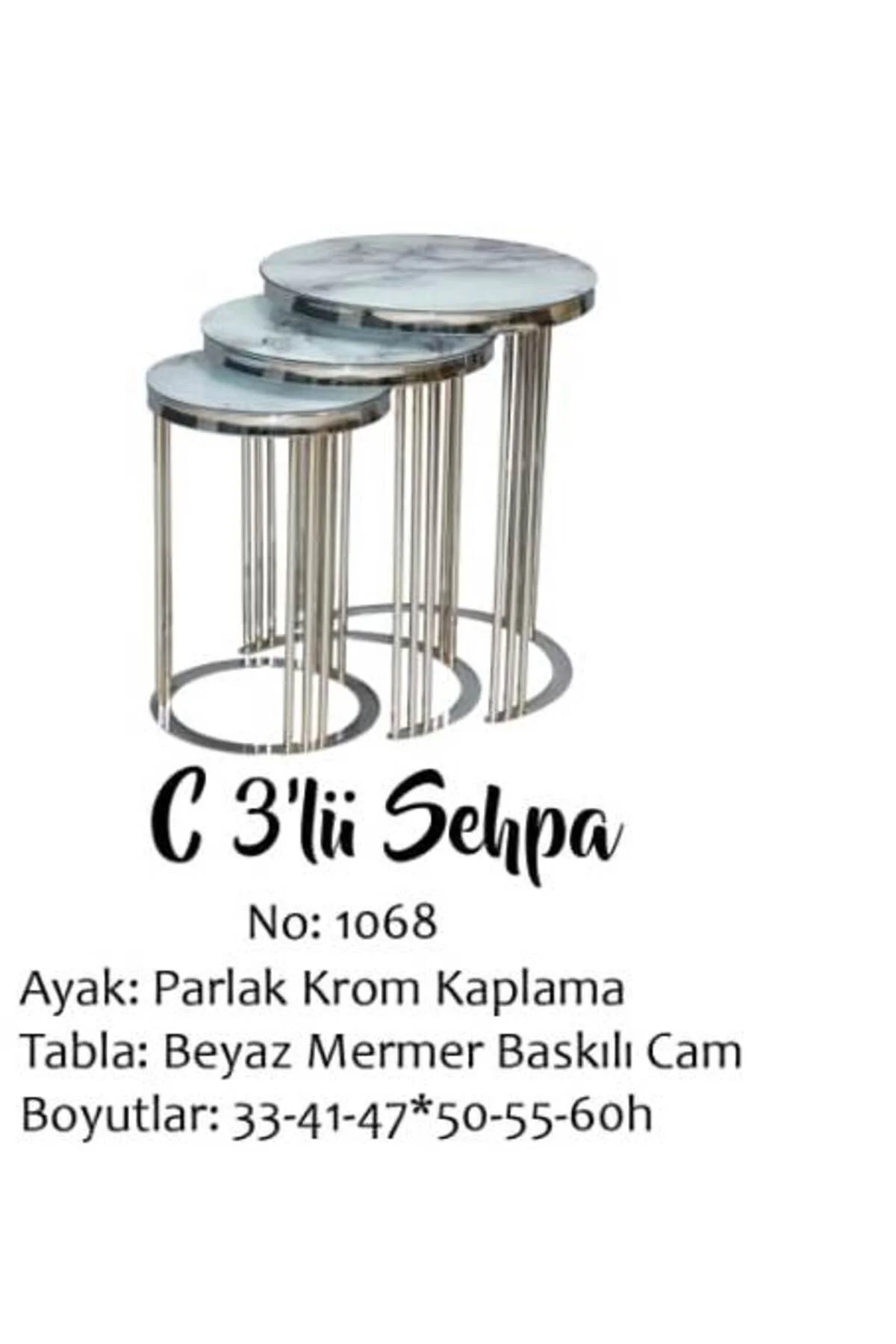 Brc 17540 Zigon C MODEL Mertal Krom renk Kırılmaz Temper Beyaz mermer cam El Yapı - Görsel 4
