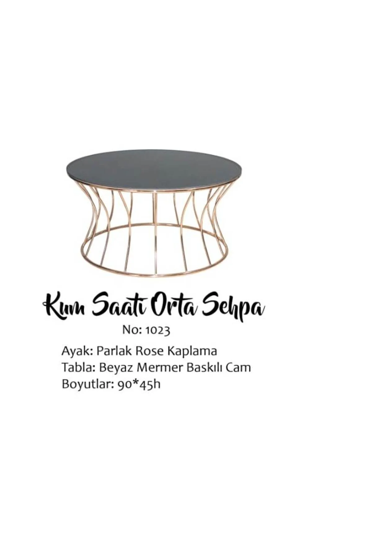 Brc 17557 orta SEHPA Kum saat Model Siyah Temper Cam Metal ROSE Kaplama El Yapım - Görsel 3