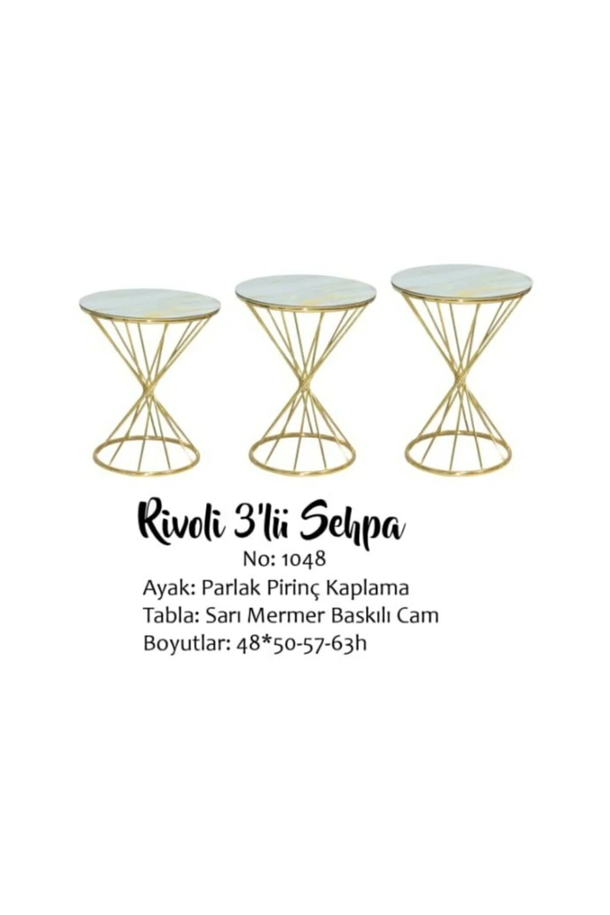 Brc 18513 RİVOLİ Zigon Model Metal Gold kaplama Sarı mermer tempe