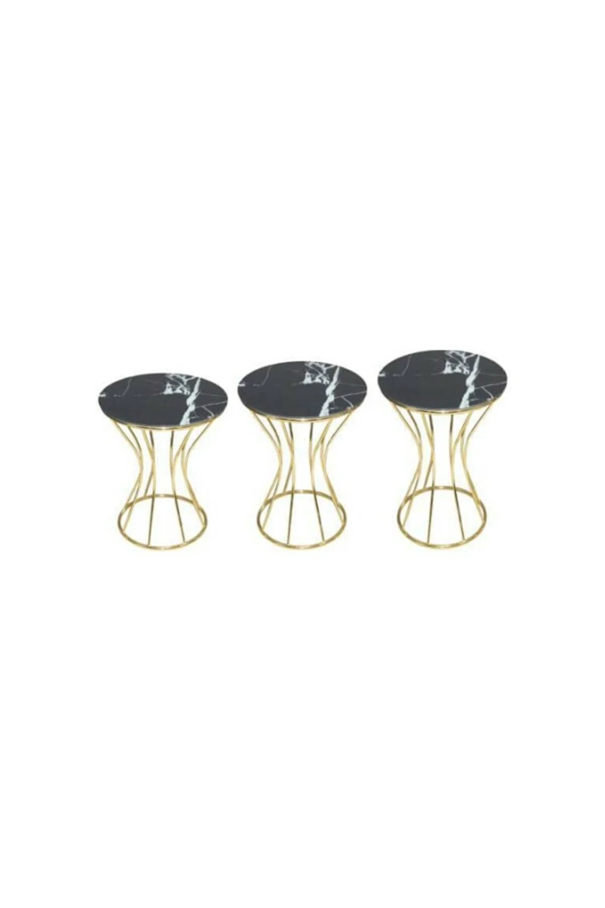 Brc 18543 Zigon KUM SAATİ Siyah Mermer Desen Metal Gold renk Kapl