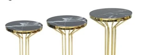 Brc Bufalo 14056 Zigon Siyah Mermer Temper cam GOLD Renk Kaplam M