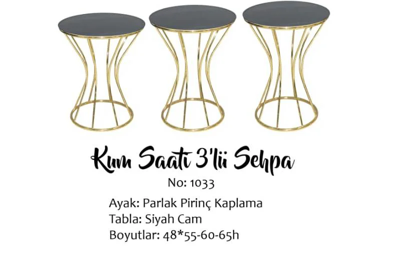 Brc KUM SAATİ 13395 Model ZİGON Düz SİYAH Desen Metal GOLD Renk K