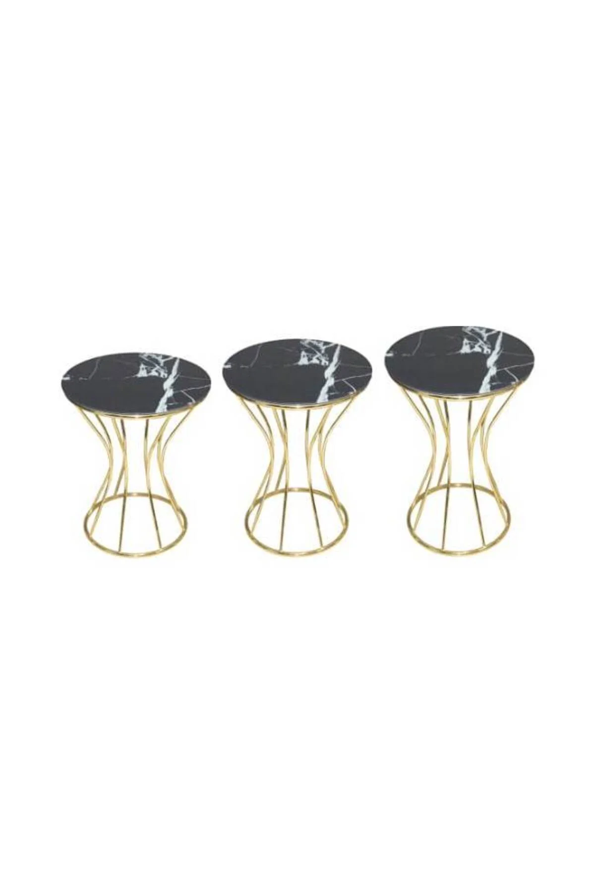 Brc KUM SAATİ 13396 Zigon Siyah Mermer Desen Temper cam Metal GOLD Renk El Yapım - Görsel 2