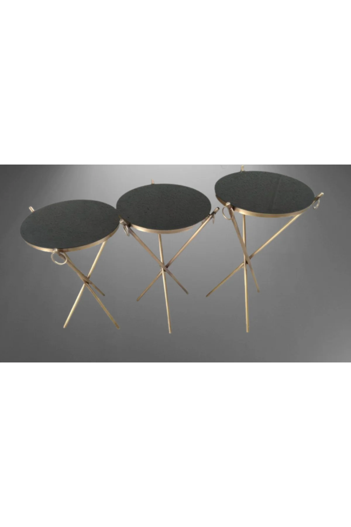 Brc Küpe 17628 zigon Metal Bakır Eskitme Gold renk ayak Kırılmaz siyah cam tabla - Görsel 5