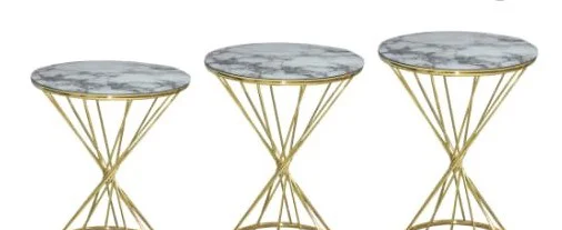 Brc RİVOLİ 14067 Zigon Metal Gold Renk kaplama Beyaz Mermer tempe