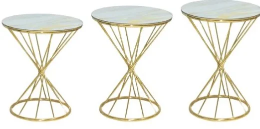 Brc RİVOLİ 14068 Zigon Metal Gold Renk kaplama Beyaz Mermer tempe