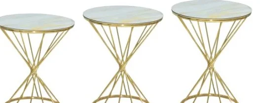 Brc RİVOLİ 14068 Zigon Metal Gold Renk kaplama Beyaz Mermer tempe