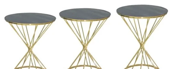 Brc RİVOLİ 14070 Zigon Model Metal Gold Renk kaplam Düz Siyah tem