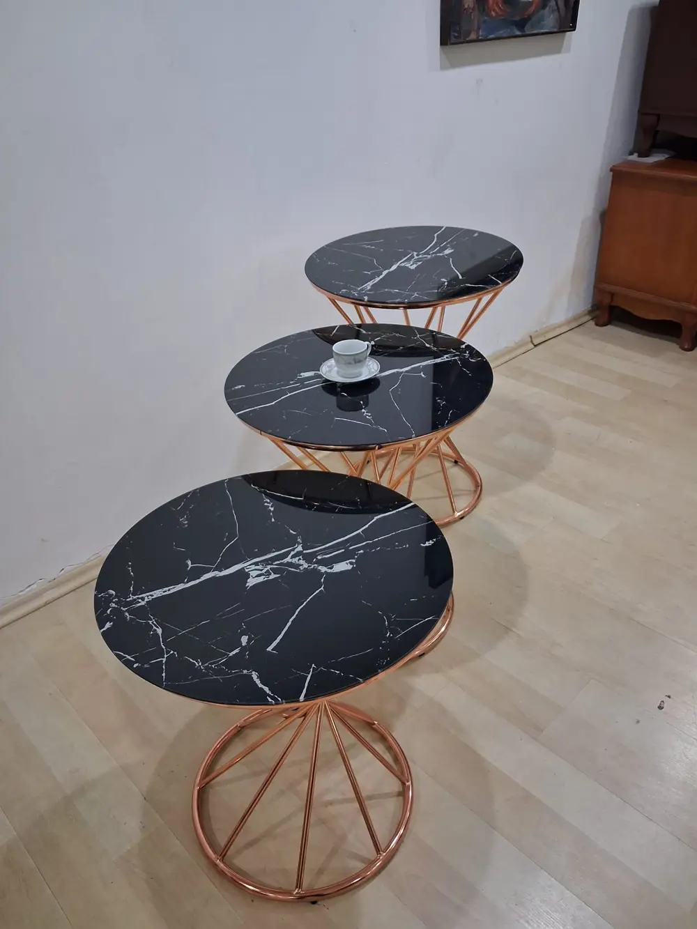 Brc RİVOLİ 90590 Zigon Metal Rosa Renk Kaplama Siyah Mermer Tempe Brc RİVOLİ 90590 Zigon Metal Rosa Renk Kaplama Siyah Mermer Tempe