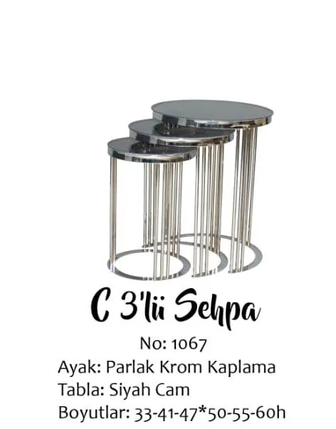 Brc Zigon 13383 C Model Düz Siyah Temper cam GÜMÜŞ Kaplama Metal 