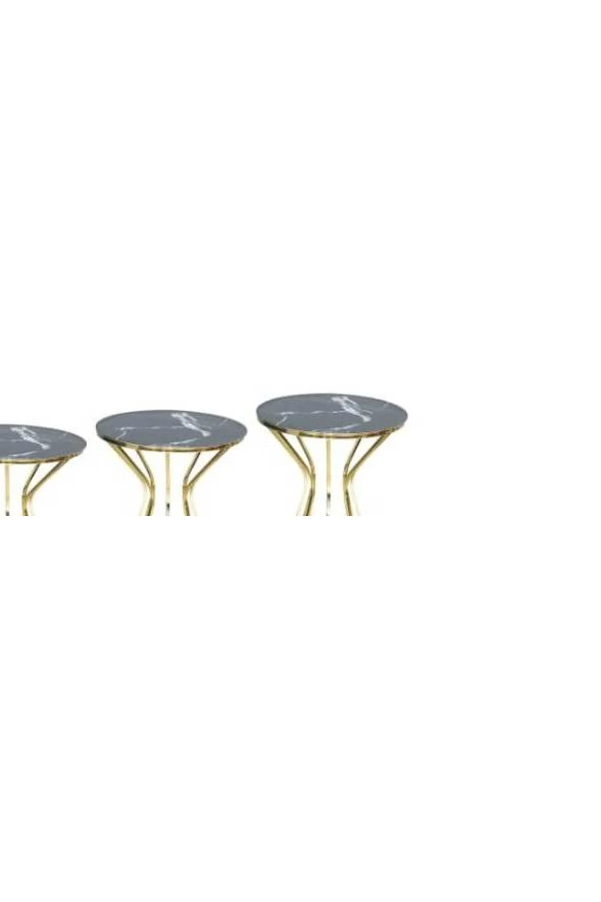 Brc Zigon 13387 Cadde Model Metal Gold renk kaplama Siyah mermer Temper cam - Görsel 4