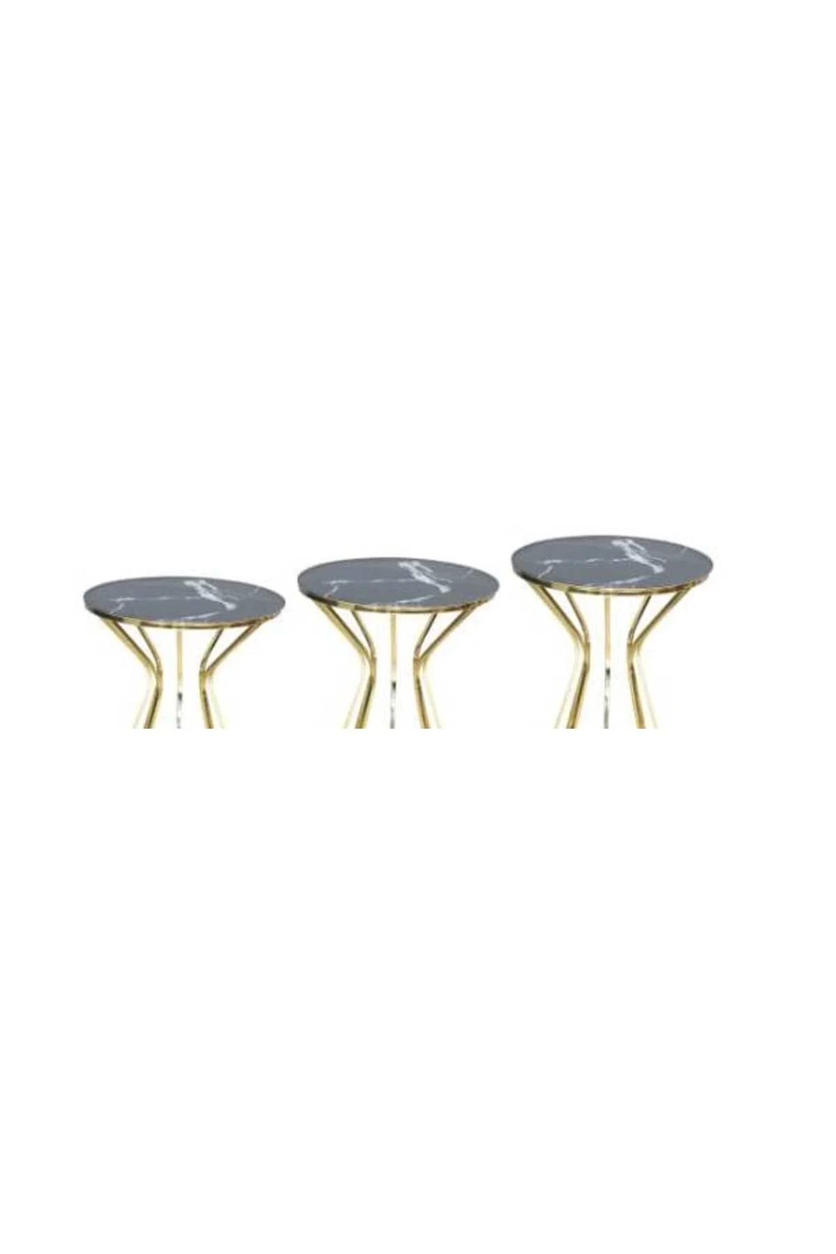 Brc Zigon 13387 Cadde Model Metal Gold renk kaplama Siyah mermer Temper cam - Görsel 3